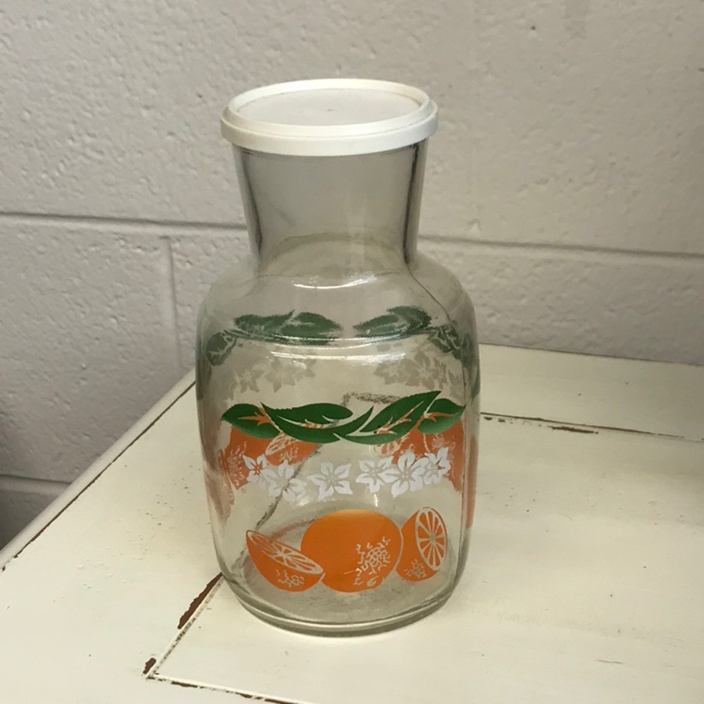 Vintage Orange juice Pitcher Glass decanter